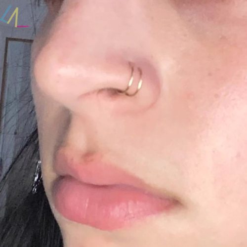 Double Layer Nose Rings Women Men Piercing Nose Hoop Jewelry