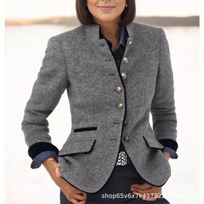 2025 Casual Multi-button lor Matching Womens Woolen at