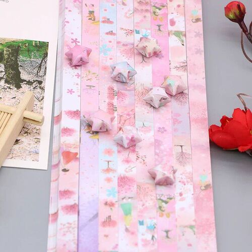 540 Sheets Sakura Origami Stars Paper Strips Lucky Star Orig