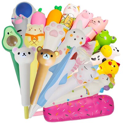 Cute Pens Squishy Kawaii Fidget Squeeze Gel Pen Fluffy Sress