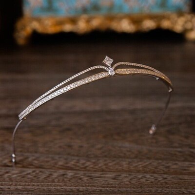 High quality Sparkling Zircon Brides Tiara Crystal Rhineston