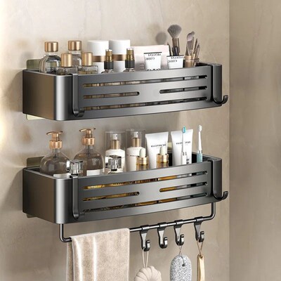 Aluminum Bathroom Shelves Wall Towel Rack Mounted浴室置物架