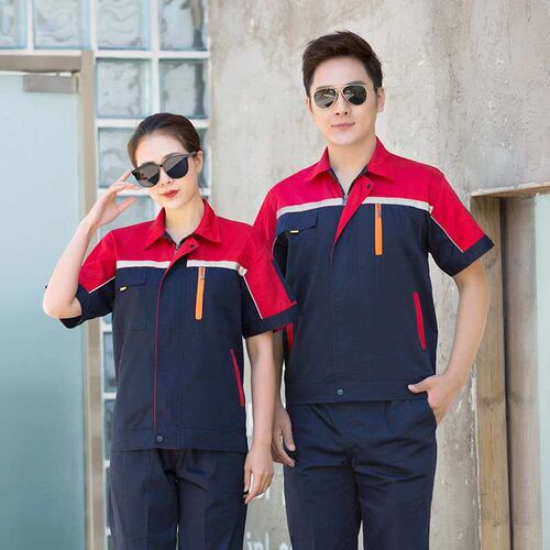 Summer Short-sleeved Work Clothes Suit Mens Thin Breathable