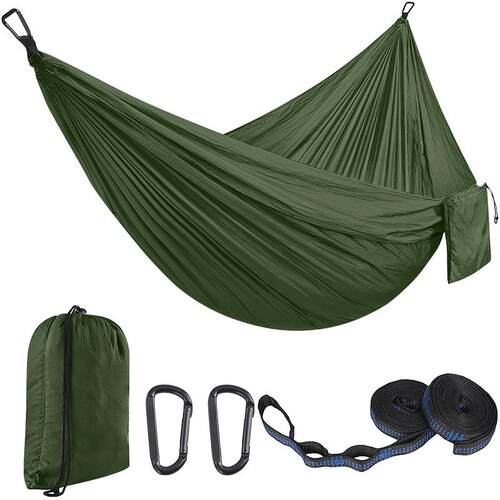 Outdoor nylon parachute cloth hammock, single and double
