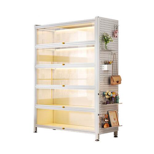 Kitchen shelf, steel with door, handmade display cabinet