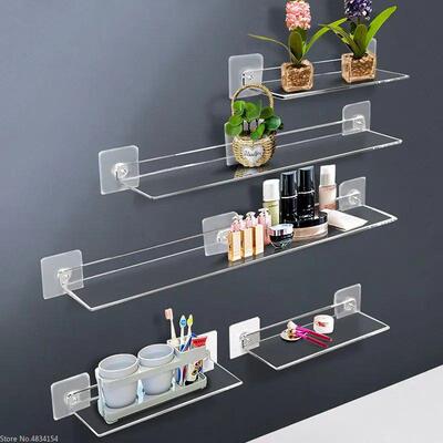 Storage Rack Acrylic Shelf Clear Wall Mounted Thick Transpar