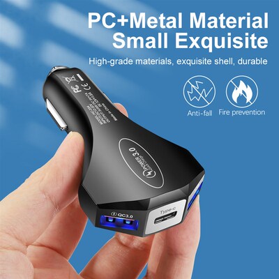 USB Car Charger 7A Quick Charge3.0 QC 3.0 Type C PD Fast Cha