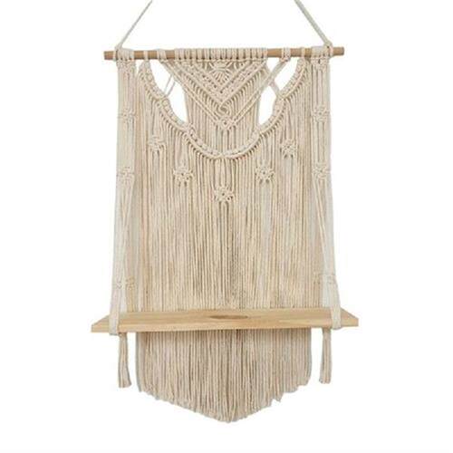 Macrame Wall Hanging elf, Single Tier Wood Floating