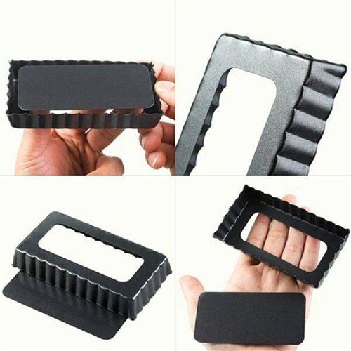 8 Pcs Non-Stick Quiche Tart Pans Rectangle with Removable