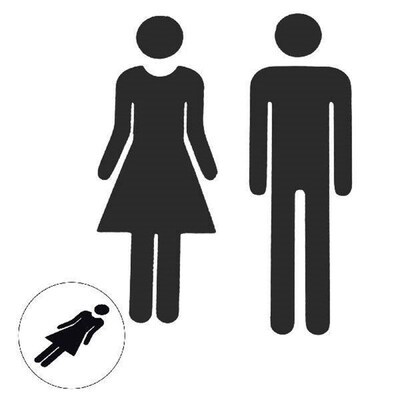 1 Pair Man & Woman Toilet Sticker WC Door Sign Decals