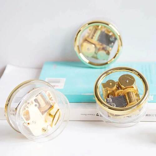 1pc Mini Creative Acrylic Material Transparent Hand Windup M