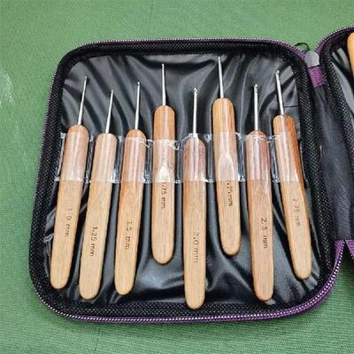 10Sets Bamboo Crochet Diy Hand Crochet Tool Carbonized