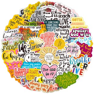 50/100PCS Colorful Motivational Phrases Stickers DIY Travel