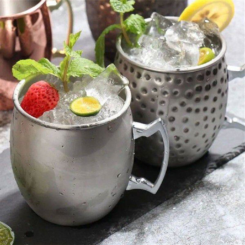 Moscow Mule Mug Stainless Steel Bar Drinkware with Handle - 实物图