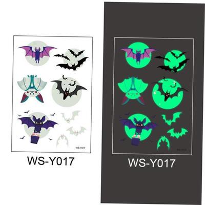 1pc Halloween Tattoo Stickers Luminous Temporary Waterproof