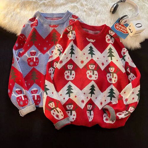 new warm pullovers round neck sweater women street stitching
