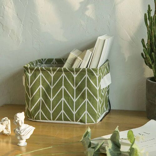 Toy storage Fabric Foldable Storage Basket Cotton and Hemp D