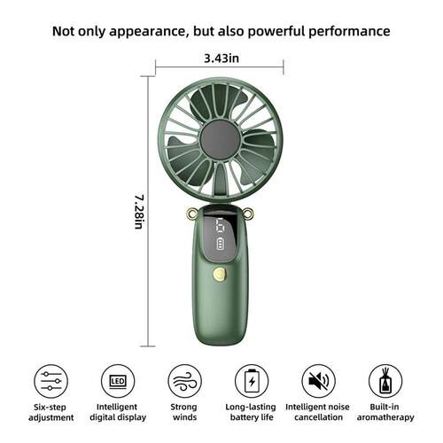 2PCS Handheld Fan 6 Speed USB Rechargeable Portable Foldable