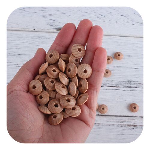 50/100Pcs Beech Wooden Abacus Beads Natural Wood Bead for DI