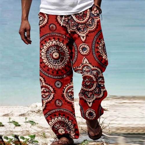 Men African Dashiki Traditional Style Casual Trouser Summer