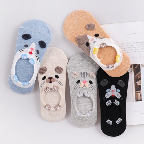 5Pairs Arrivl Women Socks Funny Fruits Cute Happy Silicone S