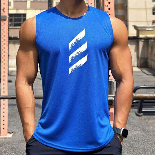 New Men Tank top Gym Training Mesh Workout Fitness Bodybuild