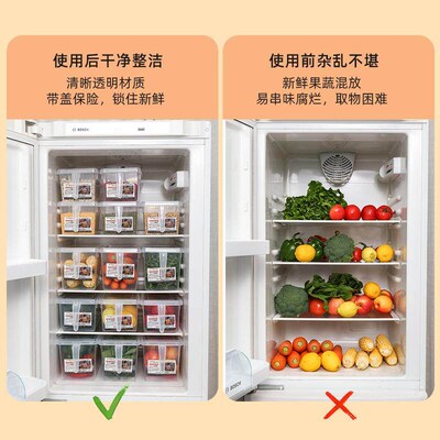 Handled transparent storage box for fruits and vegetables, d
