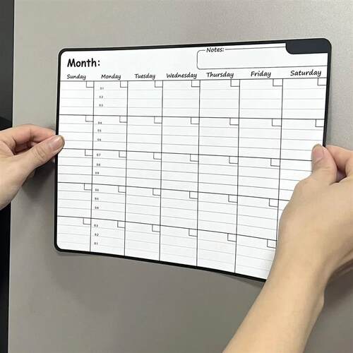 Magnetic Refrigerator Dry Erase Calendar Monthly Planner Whi