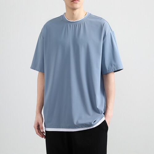 Large Size Ice Silk Short Sleeve Mens Spring an Summer New