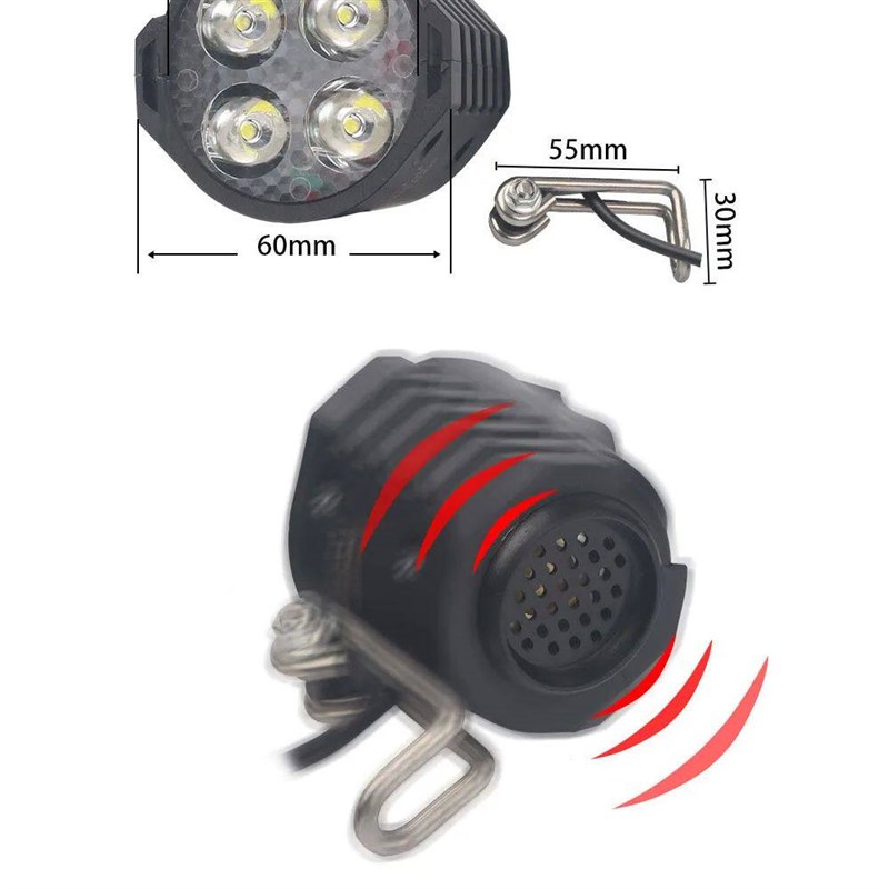 Electric Bicycle Light/ebike Light 12W 36V 48V with Horn Swi图片