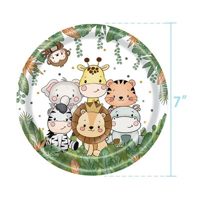 Jungle Animal Tableware Set For Kids Birthday Party Decorati