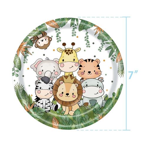 Jungle Animal Tableware Set For Kids Birthday Party Decorati