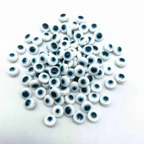 Hot 50pcs/lot 6mm 8mm 10mm Oval Beads Evil Eye Resin Spacer