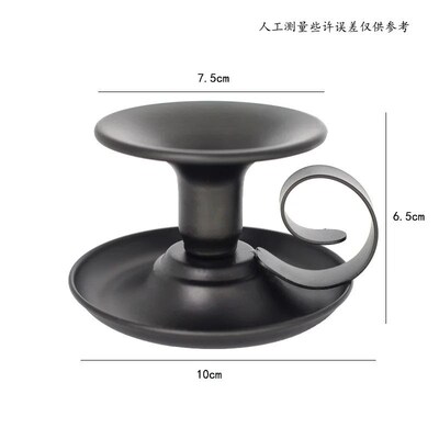 Matte Black Iron Candlestick Holder European Style Candle  H