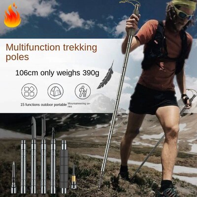 Multifunction rekking Poles Mountaineering Collapsible Outdo
