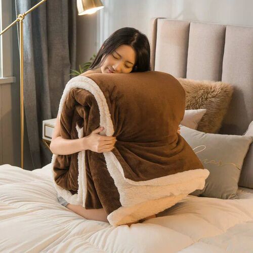 Thick Winter Blanket Duvet Cover Warm Wool Blanket For Bed O