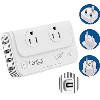 Ceptics European Travel Voltage Converter, 200W Adapter f