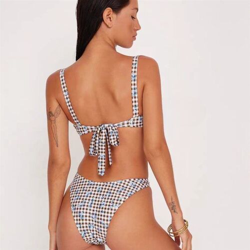 Swimwear 2025 Floral Grid Conservative Skirt Style Thailand