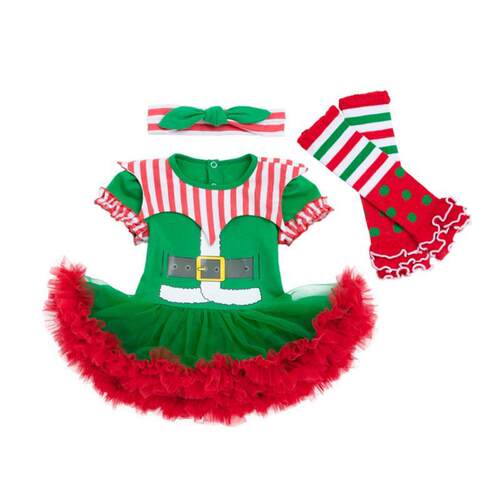 Girl baby clown dress, baby Christmas dress set洋装