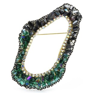 Handmade Circle Geometric Crystal Brooches For Women Unisex