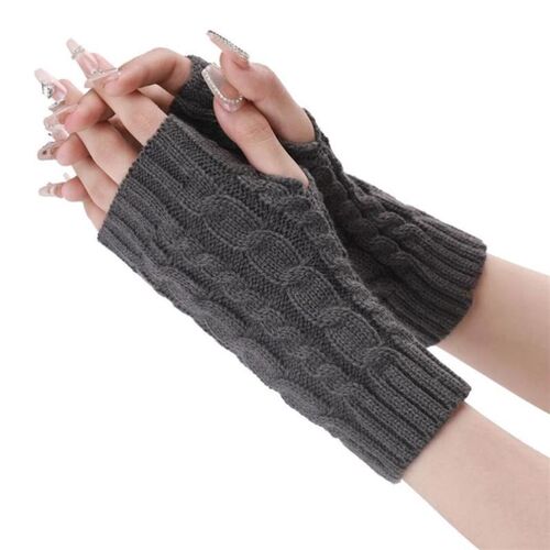 Autumn Winter Unisex Short Half-finger Cotton Gloves Weave C