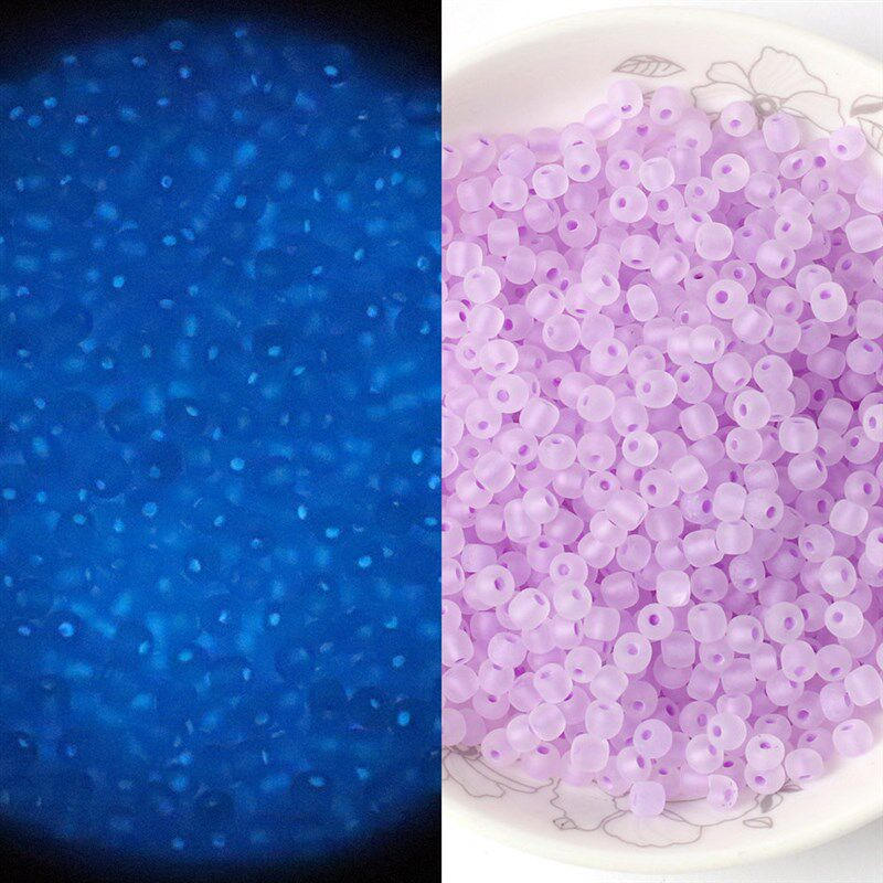 4mm 10g Luminous Frosted Glass Beads Spacer Beads Handmade F - 实物图