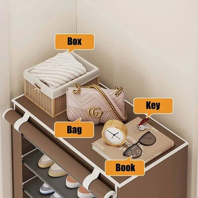 Dustproof Fabric Shoe Cabinet Organizer Multilayer Shoe Rack