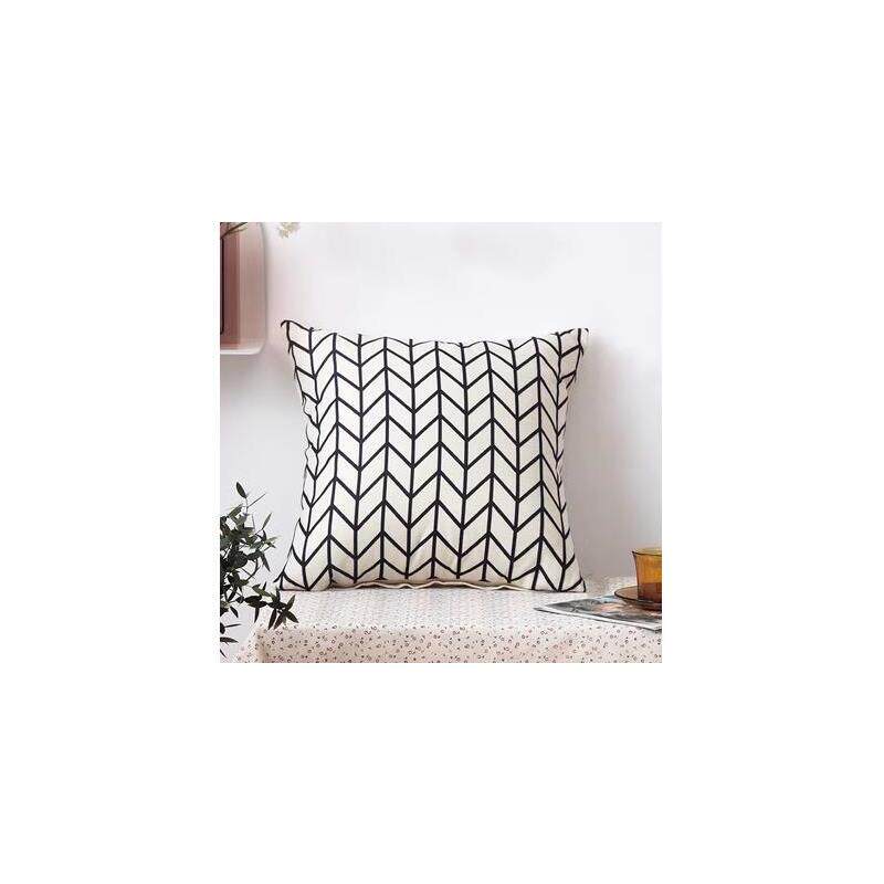 Stripes Cotton Pillow Case Sofa Throw Square Cushion Cover图片