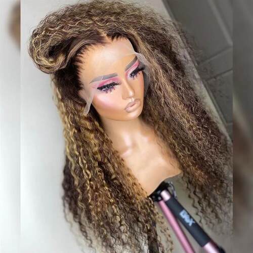 Soft 180%Density Natural Hairline Highlight Brown Blonde 24I