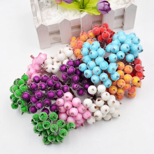 40heads Artificial Fruit Glass Berries Stamen Cheap Fake Flo
