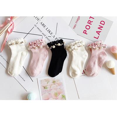 Princess girls socks toddler baby pearl design ankle socks c