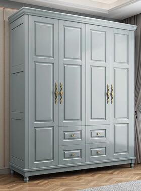 美式实木柜现代简约家三门A017-2四门柜卧室美风式乡村衣格白色大