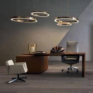 意式极简高端皮艺书桌C.E.O. Cube Desk总裁老板办公实木电脑桌子