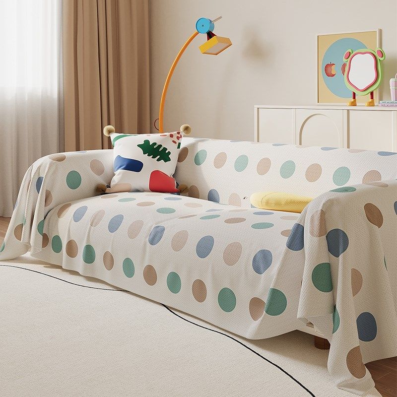 波点客厅沙发巾全包一片式四季通用盖布防猫抓坐垫沙发盖毯坐垫,居家布艺,沙发套,淘宝优惠券,粉丝福利购,淘宝优惠卷